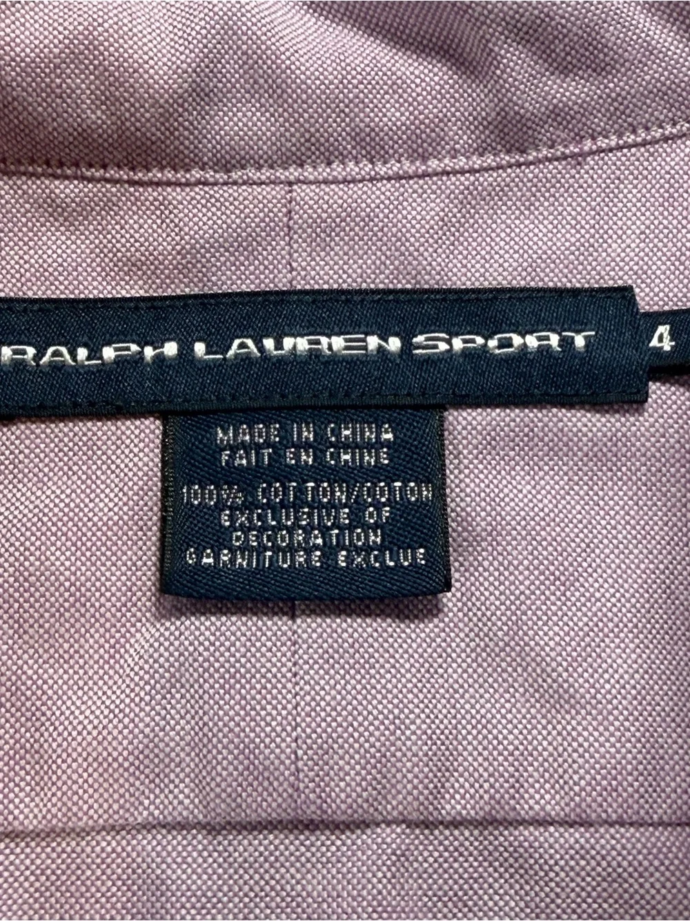 Ralph Lauren Pink Woman’s Long-Sleeve Button-Down Oxford Shirt Crest Logo Size 4 - Picture 5 of 6